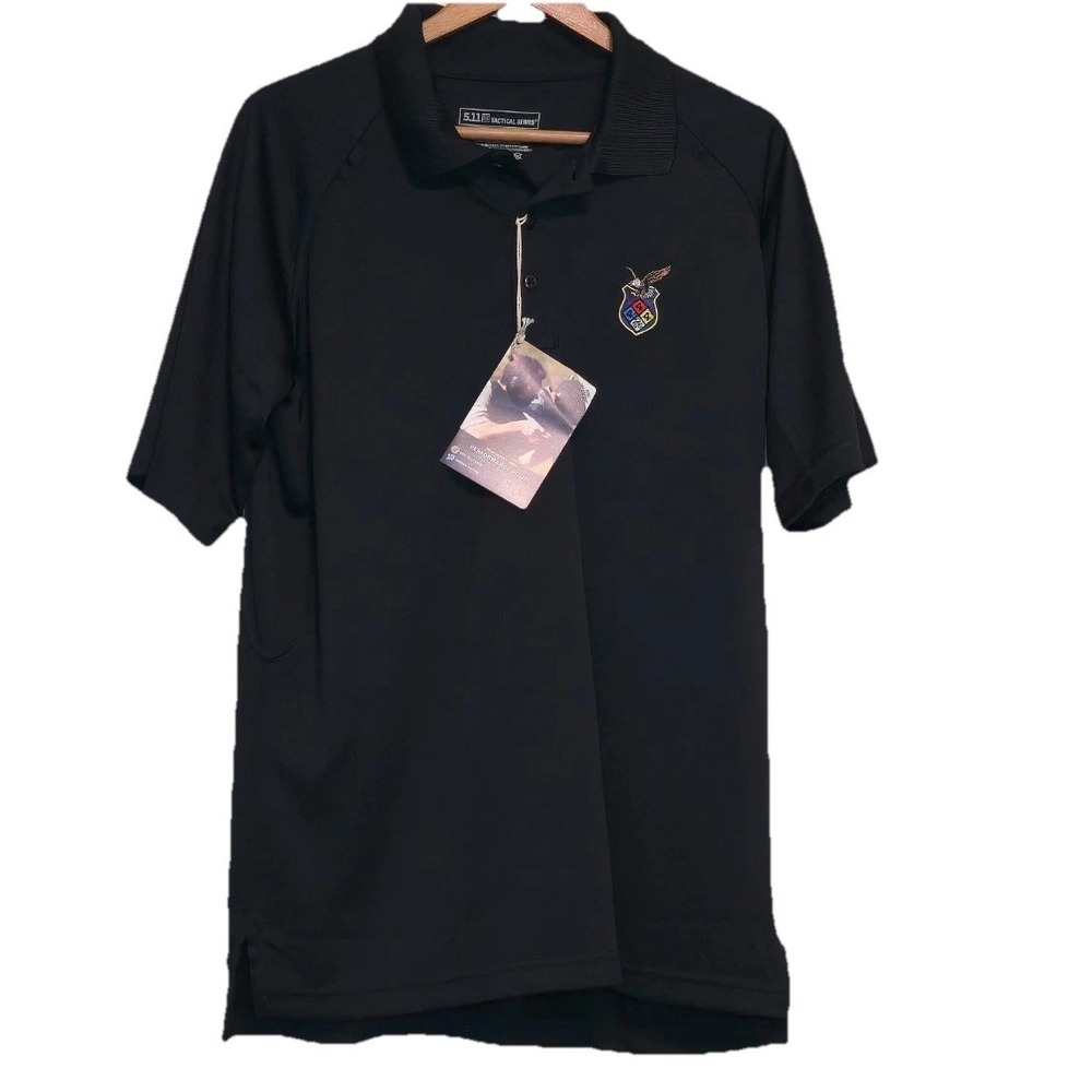 511 Tactical Performance Polo Shirt Men Medium Black Gusset Wicking NWT Patch‎